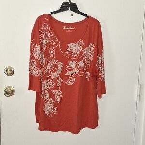 Lucky Brand 3/4 Sleeve Tunic Tee 3X